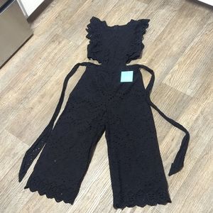 NWT Blk Eyelet Playsuit w/Side Cut-outs
